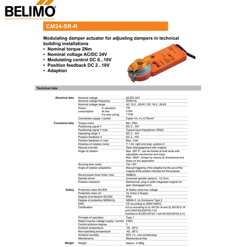 Actuador de regulación Belimo 2NM