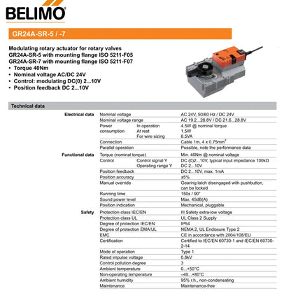 Actuador Rotativo Belimo 40Nm GR24A-SR-7